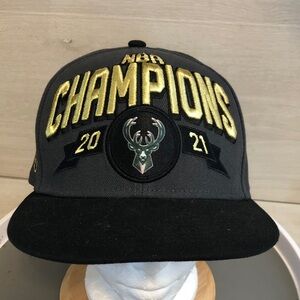 New Era Milwaukee Bucks NBA Finals Champions Adult Adjustable Hat 2021 Champs